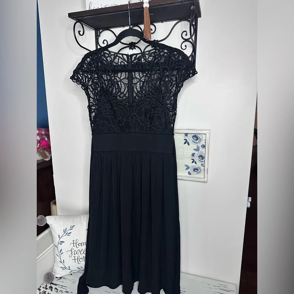 🔥 Kate Spade Black Lace Whimsigoth Midi Dress - Picture 4 of 9